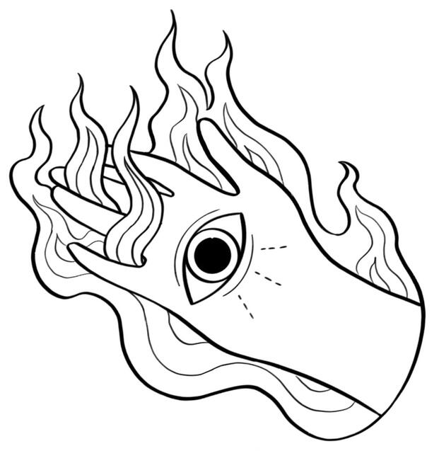 hand on fire