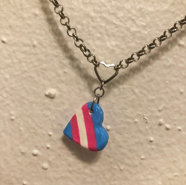 trans heart necklace